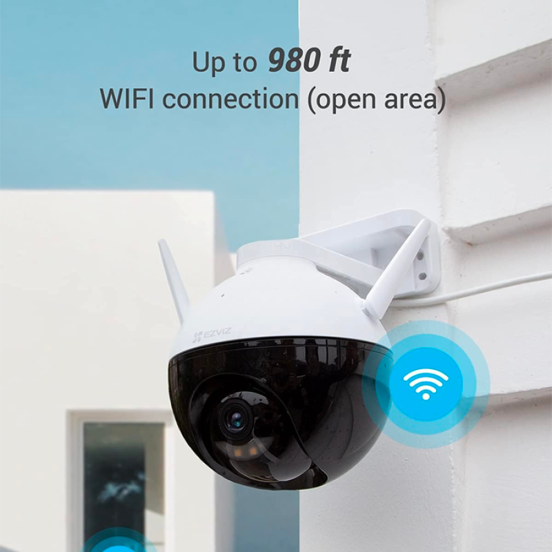 EZVIZ C8C 1080P Caméra Surveillance WiFi Extérieure avec Vision Nocturne en Couleur, Caméra Exterieur 360° Pan/Tilt en 2.4G Wifi, Etanche IP65, Détection de Forme Humaine IA, H.265, Alexa Compatible