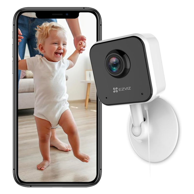 EZVIZ H1c (1080P) 2MP Caméra de vidéosurveillance pour la maison, WiFi, mini caméra de surveillance pour bébé avec vision nocturne, conversation bidirectionnelle, alerte sonore, détection de mouvement, prend en charge la carte MicroSD