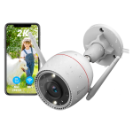 EZVIZ Outpro 2K Caméra de Surveillance Extérieure 2.4G WiFi avec Vision Nocturne en Couleur, Alarme Sirène et Flash, étanche IP67, Détection de Personne, Audio Bidirectionnel, H.265, Compatible Alexa