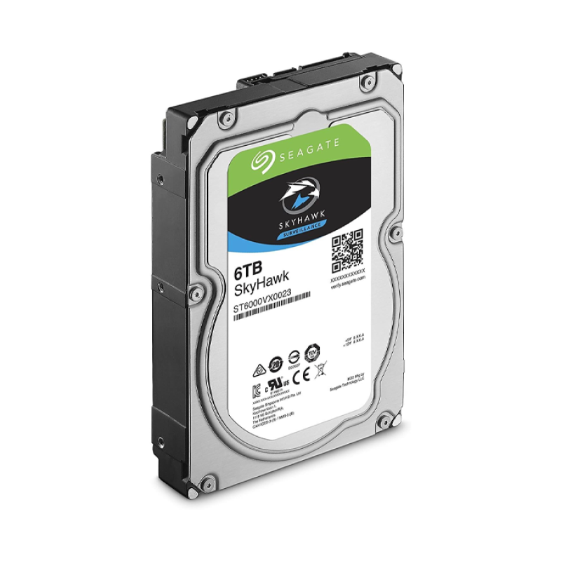 Disque dur Seagate SkyHawk Surveillance 3,5 pouces ST6000VX001 de 6 To (SATA 6 Go/s/256 Mo/5900 tr/min), argent