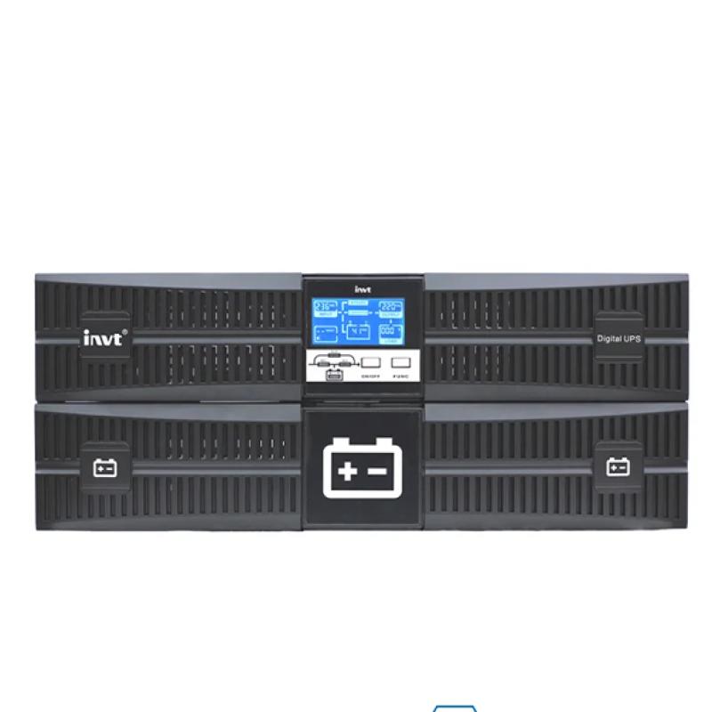 Onduleur On-line Double Conversion INVT HR1110XS 10kVA / 10kW - Format Rack - Monophasé - Facteur de Puissance PF=1.0 - Batteries Incluses (16x 12V/9Ah) - Protection Serveurs & Data Center - Écran LCD - Autonomie Optimisée