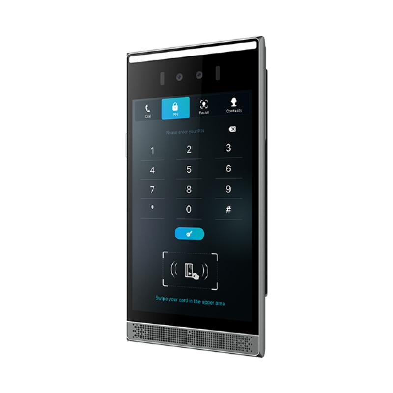 Platine de Rue Vidéo SIP Fanvil i68 - Interphone Écran Tactile 8" - Contrôle d'Accès Biométrique : Reconnaissance Faciale, RFID, Code PIN, QR Code - Caméra HD - Étanche IP65 & Antivandale IK07 - Compatible ONVIF