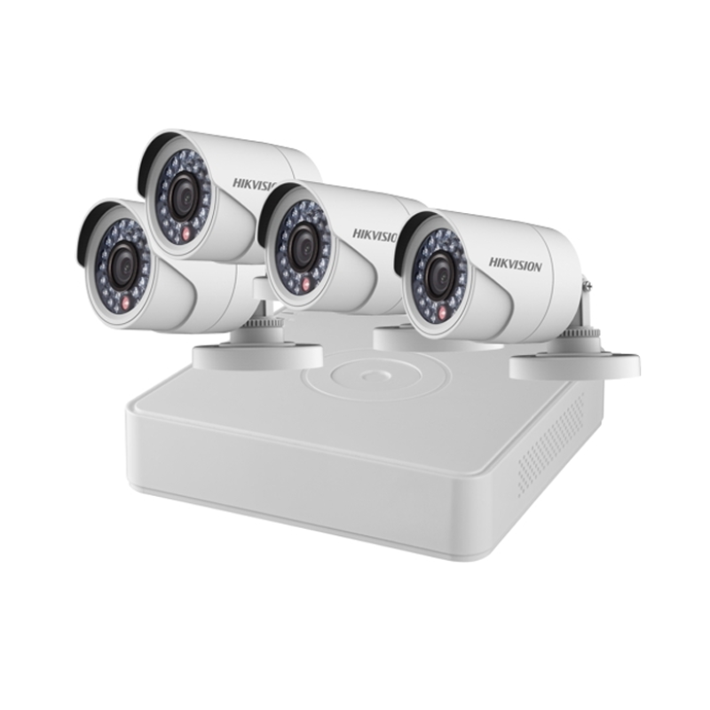 HIKVISION DS-J142I(STD)/7104HGHI- F1(STD)+4CAM - Kit de 4 caméras avec DVR - 4 Bullets (Camera IP65, intérieure/ extérieure)