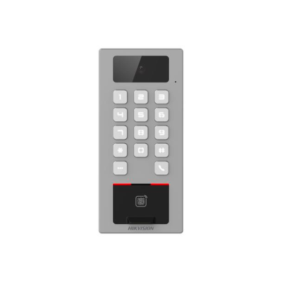 HIKVISION DS-K1T502DBFWX-C - interphone vidéo (écran vendu séparément) - Pointeuse - Contrôle accès - Authentification par Empreinte digitale - Code (Mot de passe) - Carte RFID/MiFare - Gestion à distance via mobile