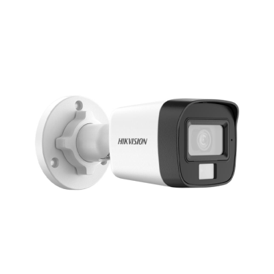 Hikvision DS-2CE16K0T-LPFS(2.8mm) 3K - Camera Analogique - Caméra de surveillance Mini Bullet avec Audio et Éclairage Hybride Intelligent Fixe