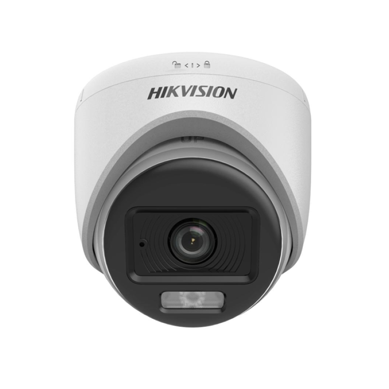 HIKVISION DS-2CE70KF0T-LPFS - Camera Analogique - Caméra de surveillance tourelle fixe d'intérieur hybride intelligente 3K ColorVu