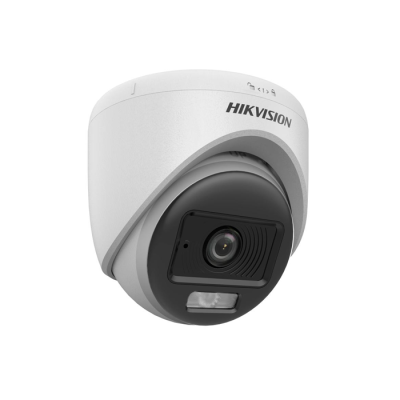 HIKVISION DS-2CE70KF0T-LPFS - Camera Analogique - Caméra de surveillance tourelle fixe d'intérieur hybride intelligente 3K ColorVu