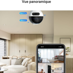 EZVIZ C7 Caméra de Surveillance WiFi Intérieure 4MP à Double Objectif, Caméra de Sécurité 360°, Détection de Personne/Animal, Audio Bidirectionnel, Vision Nocturne, Mode Patrouille/Confidentialité