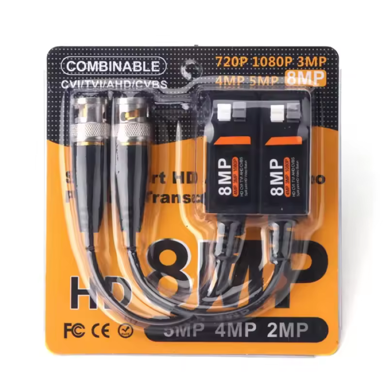 Connecteur de protection contre les pluies Balun vidéo, BNC à paire torsadée, prise en charge de la caméra 8MP (supporte 2MP 4MP 5MP 8MP) - haut qualité