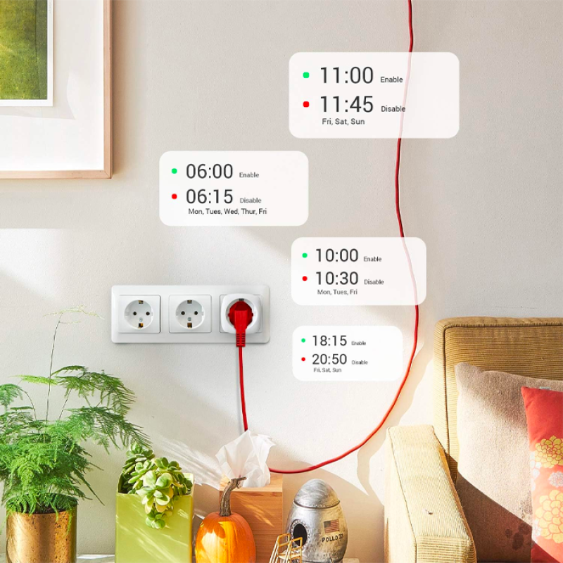 EZVIZ T30-10B EU PLUG Prise Connectée WiFi, Smart Plug avec Mesure Consommation, Commande vocale avec Amazon Alexa et Google home , Contrôler par Smartphone, aucun Hub Requis