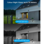 EZVIZ Outpro 2K Caméra de Surveillance Extérieure 2.4G WiFi avec Vision Nocturne en Couleur, Alarme Sirène et Flash, étanche IP67, Détection de Personne, Audio Bidirectionnel, H.265, Compatible Alexa