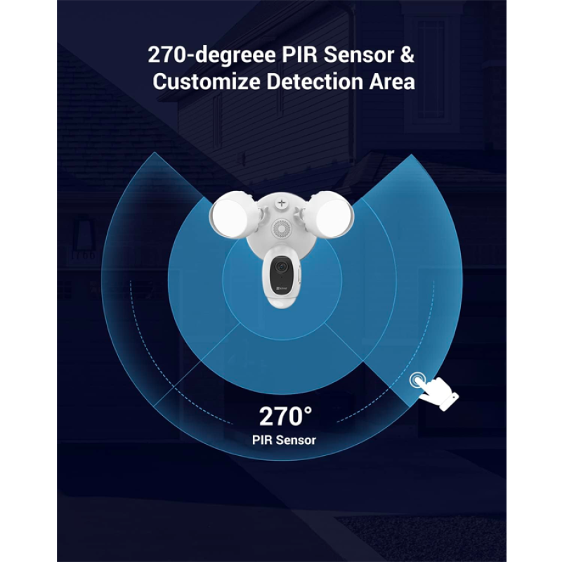 EZVIZ LC1C Caméra de Surveillance Extérieure Intelligente avec éclairage Intégré 2000LM, 25m Vision Nocturne Couleur Audio Bidirectionnel, Sirène d’Alarme, H.265, Détection de Movement PIR Noir