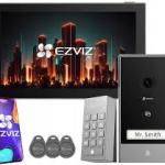 EZVIZ TP7- Visiophone Connecté- Badge RFID (5 inclus)- Code via clavier Bluetooth- Application mobile (à distance)- QR code temporaire pour visiteurs- Écran intérieur