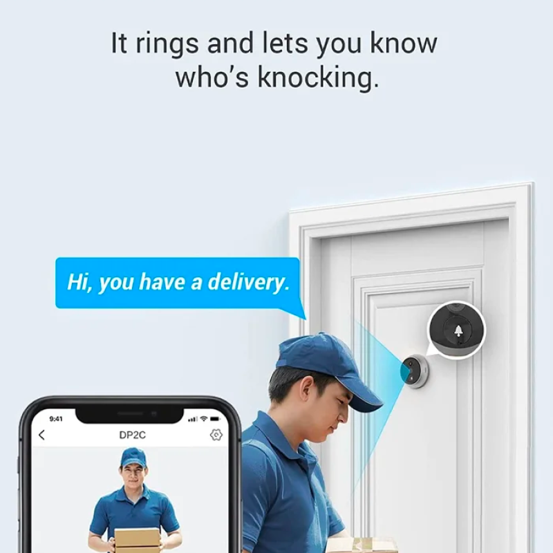 EZVIZ DP2C 1080P Judas Numérique, Visiophone Connecté Interphone Vidéo, Caméra avec 4.3 Pouces Moniteur sur Batterie 4600mAh, PIR Motion Detection, Audio Bidirectionnel, 5m Vision Nocturne
