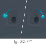 EZVIZ T31 Smart Plug, Prise Connectée WiFi, Commande vocale avec Alexa, Prise Intelligente avec Contrôler par Smartphone, Indicateurs de Luminosité Ajustables, 16A Prise Programmable Wi-Fi, 4000W