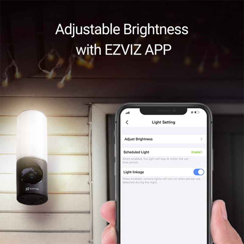 EZVIZ LC3 4MP Caméra Surveillance WiFi Extérieure Intelligente avec éclairage Intégré et Sirène 100DB, Détection de Personnes, Vision Nocture en Couleur, Audio Bidirectionnel, IP65 étanche, H.265