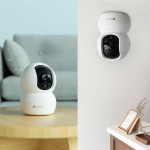 EZVIZ TY2 Caméra de Surveillance IP Wi-FI FHD 1080P rotative PTZ 360.Vision Nocturne Suivi Intelligent. Compatible avec Alexa Blanche