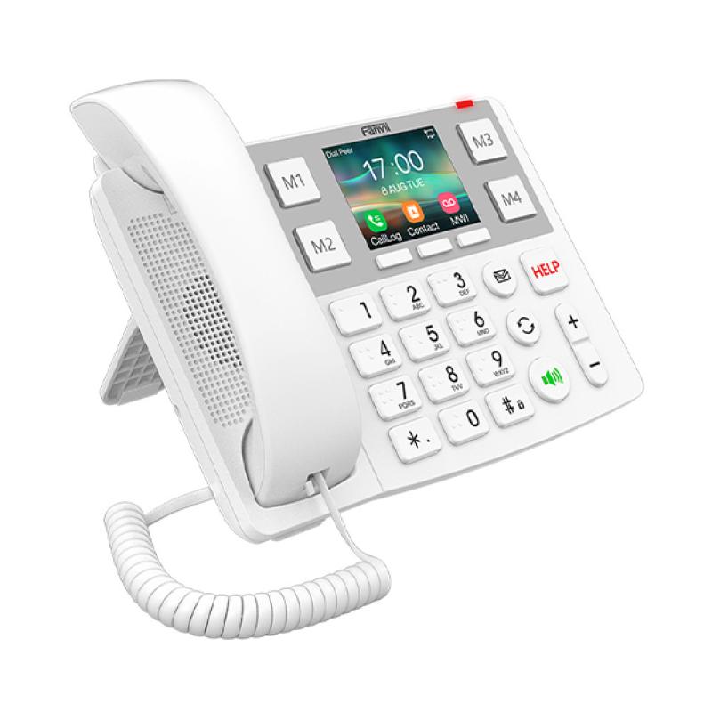 Téléphone IP Fanvil X305 Senior - Grandes Touches & Écran Couleur 3.5" - Wi-Fi Dual Band & PoE - Compatible Bouton Urgence 433MHz - 2 Lignes SIP & Audio HD - Idéal Maison de Retraite, Hôpital et EHPAD - Noir