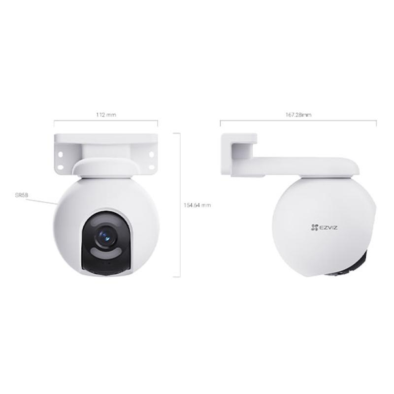 EZVIZ CS-H8x (4MP) - Caméra Extérieure Motorisée 360° Wi-Fi 2K+ - Détection IA Humains & Véhicules - Vision Nocturne Couleur & Défense Active - MicroSD 512Go